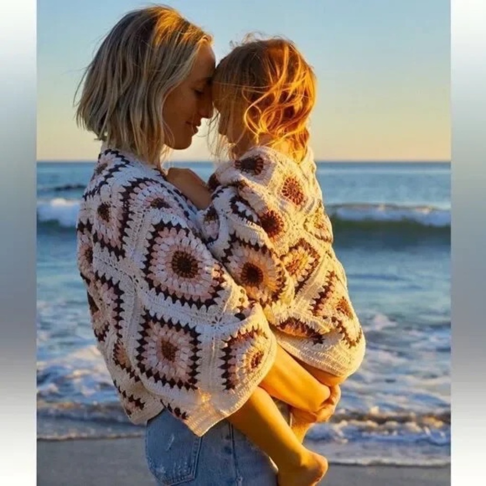 Anthropologie Anderson & Lauth Amber Crochet Cardigan Jacket Knit Sweater Shrug